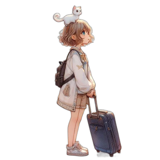 jacket, staff, hat, creature transparent PNG cut-out