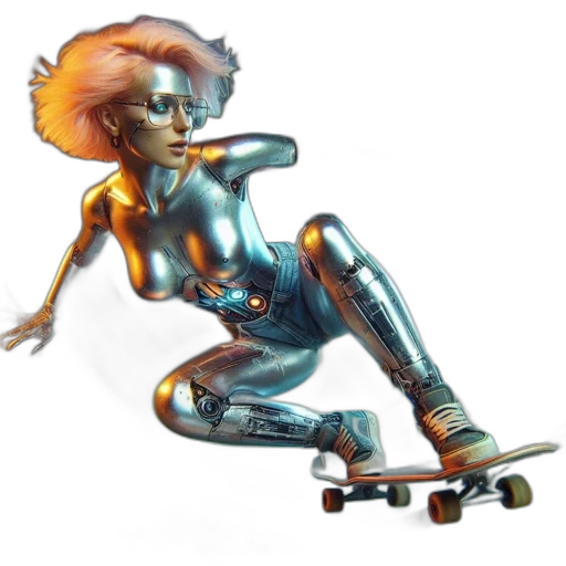 robot, concept art, cyberpunk, 3d render transparent PNG cut-out