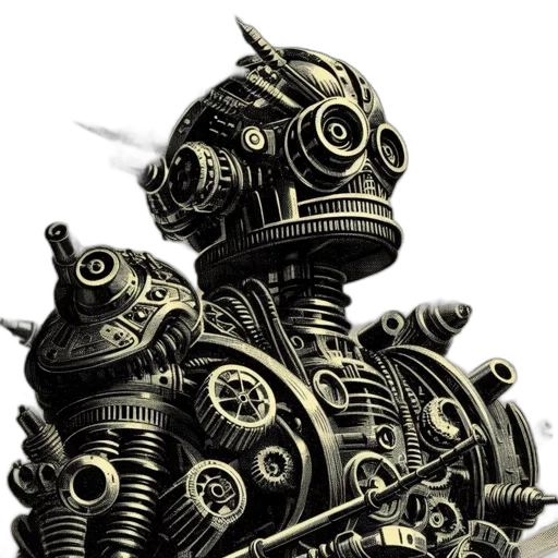 robot, weapon, staff, concept art transparent PNG cut-out