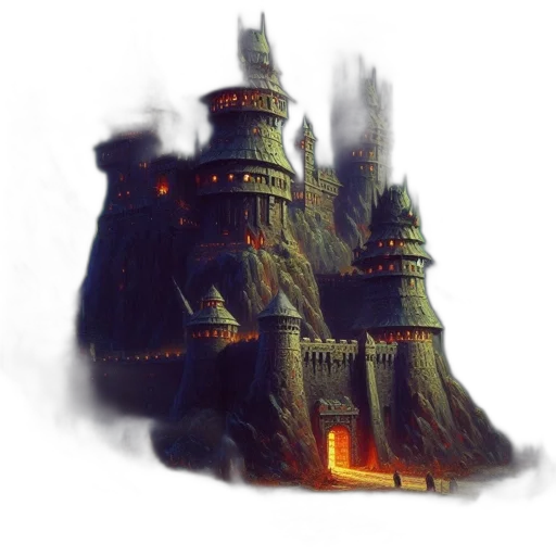 building, crown, dragon, staff transparent PNG cut-out