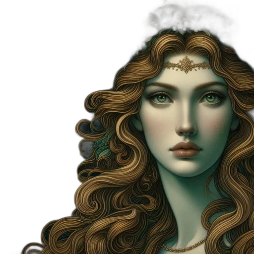 crown, face, jewelry, fantasy art transparent PNG cut-out