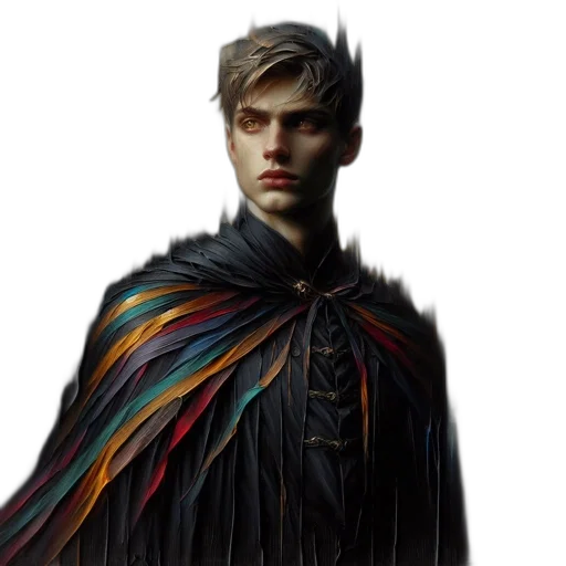 jacket, hair, staff, face transparent PNG cut-out
