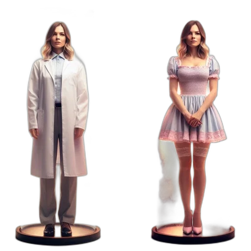 dress, concept art, 3d render, pastel transparent PNG cut-out
