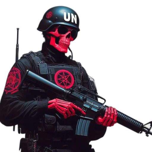 weapon, staff, mask, jacket transparent PNG cut-out