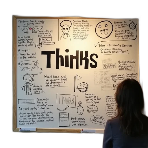 think, board, text transparent PNG cut-out