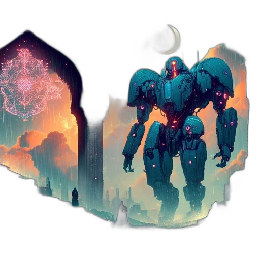 robot, concept art, fantasy art, comic book art transparent PNG cut-out
