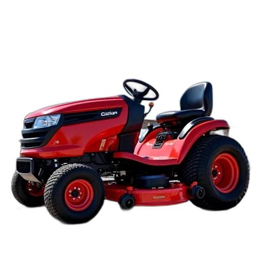 red, lawn, tractor, black transparent PNG cut-out