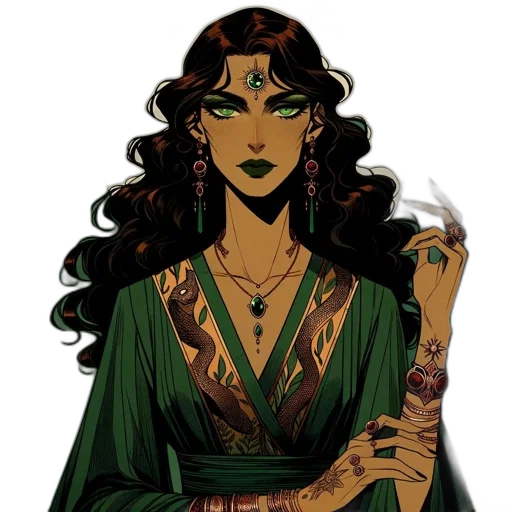 jewelry, dress, staff, fantasy art transparent PNG cut-out
