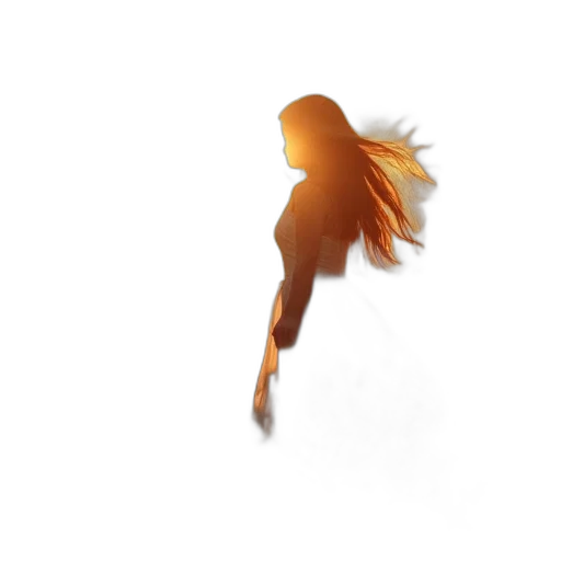 hair, staff, dress, weapon transparent PNG cut-out