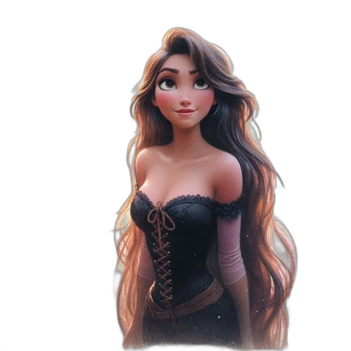 dress, hair, face, crown transparent PNG cut-out