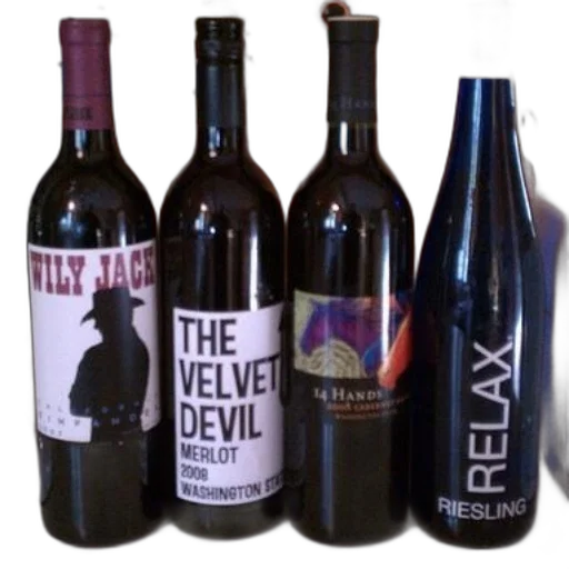 bottle, four, bottles, wine transparent PNG cut-out