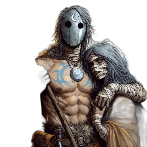 mask, fantasy art, comic book art, concept art transparent PNG cut-out