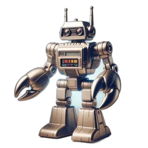 robot, 3d render, concept art, antique-inspired transparent PNG cut-out
