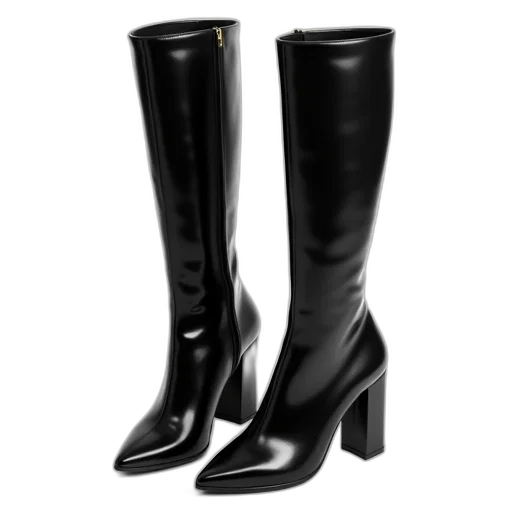 shoes, pair, black, high-heeled transparent PNG cut-out