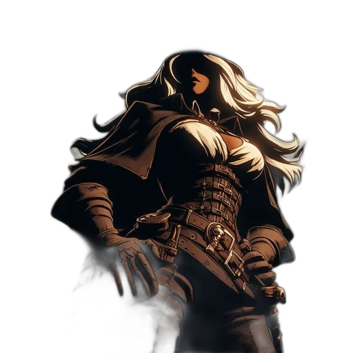sword, mask, hair, staff transparent PNG cut-out