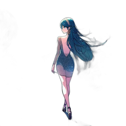 dress, creature, hair, robot transparent PNG cut-out