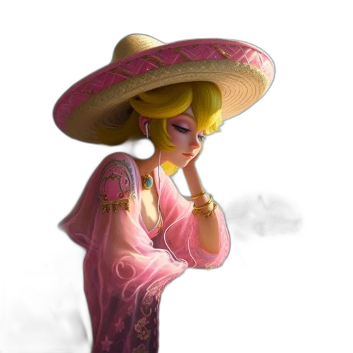 hat, dress, staff, mask transparent PNG cut-out