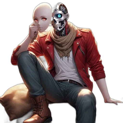 mask, jacket, robot, creature transparent PNG cut-out