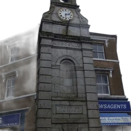 building, city street, fog, stone transparent PNG cut-out