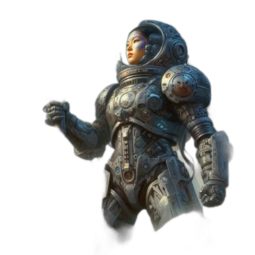 robot, sword, staff, concept art transparent PNG cut-out