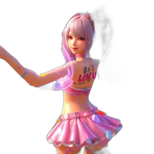 dress, robot, staff, weapon transparent PNG cut-out