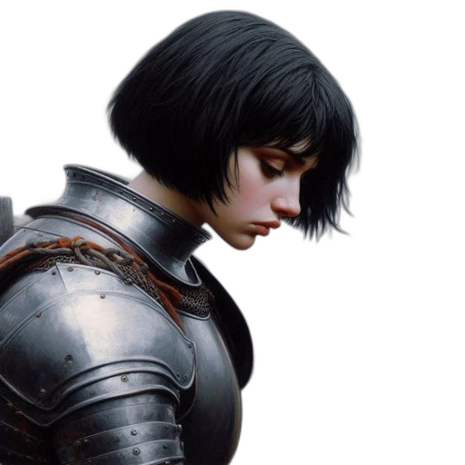 face, hair, jacket, sword transparent PNG cut-out