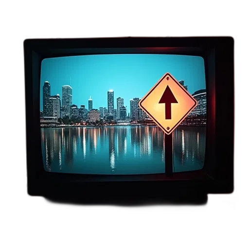 3d render, photorealistic, television, showing transparent PNG cut-out