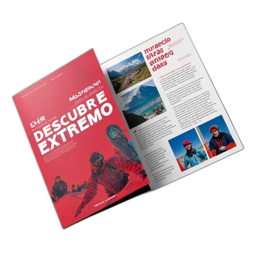 colorful, brochure, red, white transparent PNG cut-out