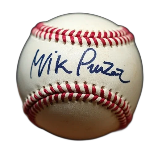 mike, piazza, autographed, baseball transparent PNG cut-out