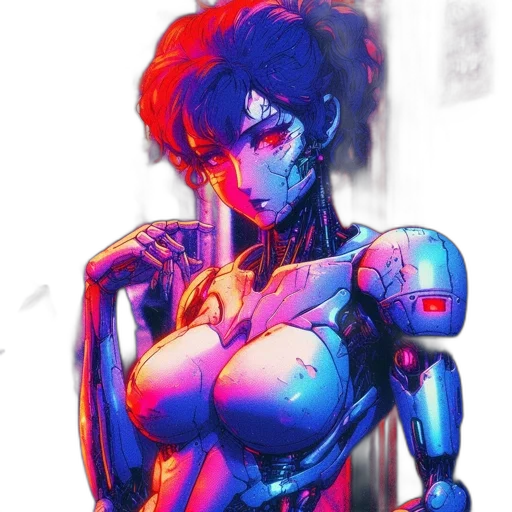 robot, cyberpunk, comic book art, concept art transparent PNG cut-out