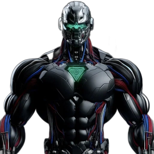 robot, comic book art, concept art, 3d render transparent PNG cut-out