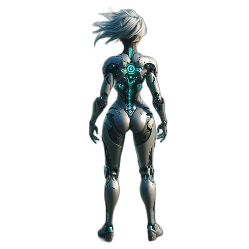 robot, dress, creature, hair transparent PNG cut-out