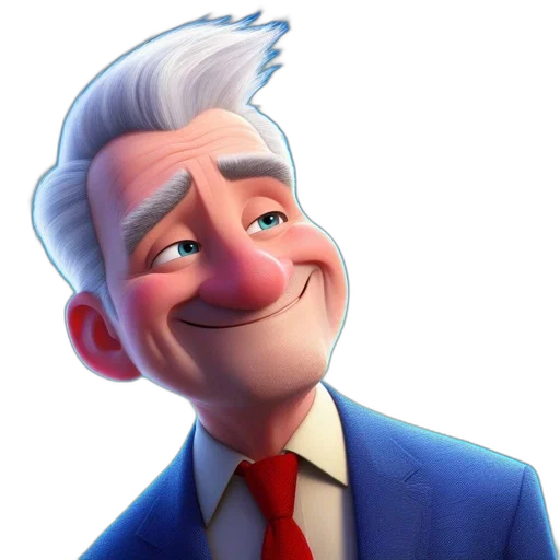 face, cartoon, 3d render, concept art transparent PNG cut-out