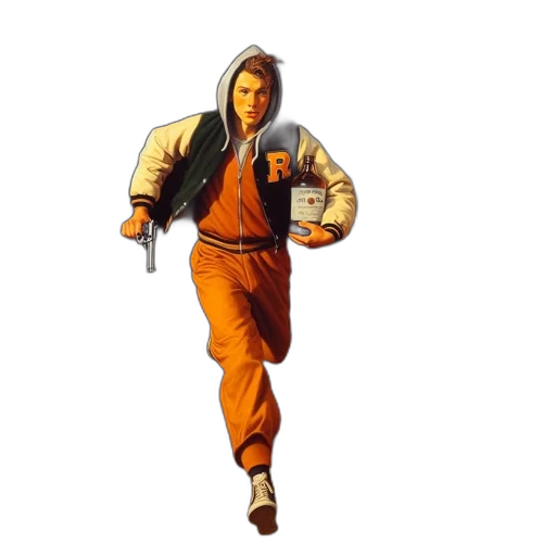 jacket, staff, weapon, pixel art transparent PNG cut-out