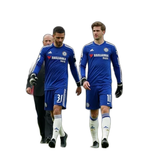 chelsea, goalkeepers, being, escorted transparent PNG cut-out