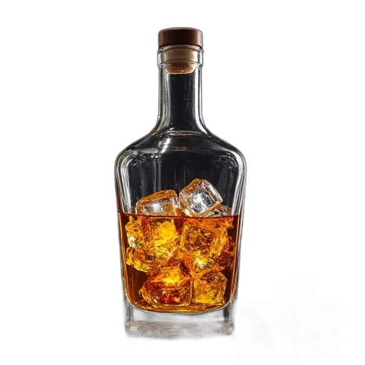bottle, 3d render, photorealistic, glass transparent PNG cut-out