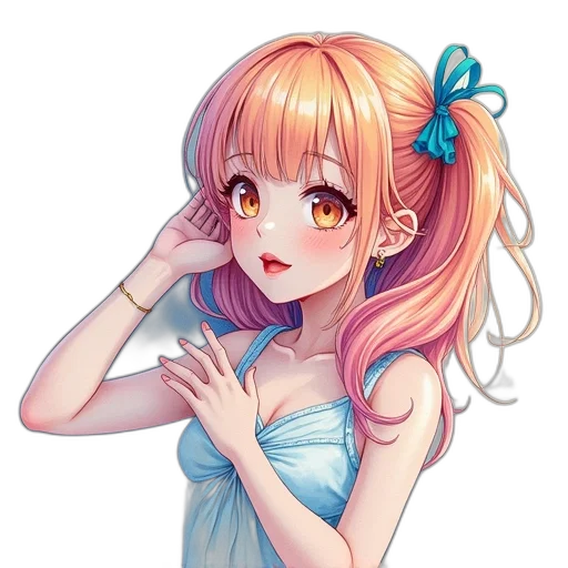 dress, face, staff, creature transparent PNG cut-out