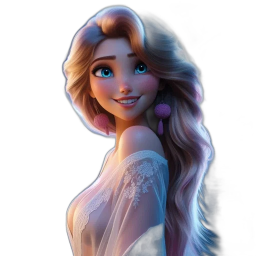 dress, face, crown, fantasy art transparent PNG cut-out