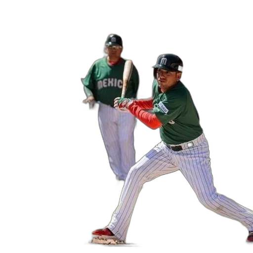 baseball, player, green, uniform transparent PNG cut-out