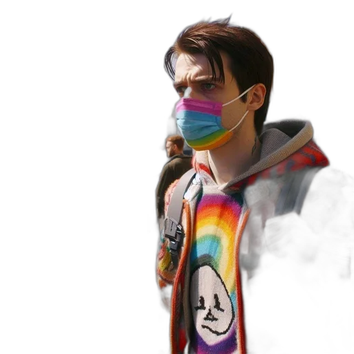 jacket, mask, face, concept art transparent PNG cut-out