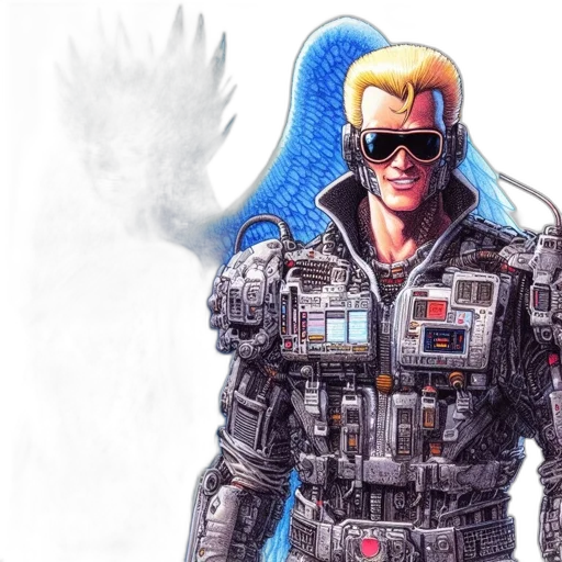 robot, concept art, comic book art, cyberpunk transparent PNG cut-out