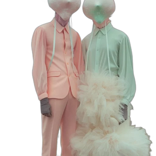 mask, jacket, dress, hair transparent PNG cut-out