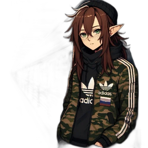 jacket, dragon, hat, staff transparent PNG cut-out