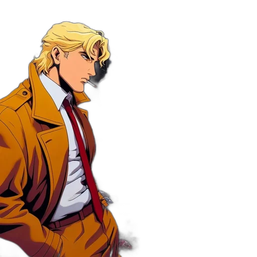 jacket, staff, comic book art, concept art transparent PNG cut-out