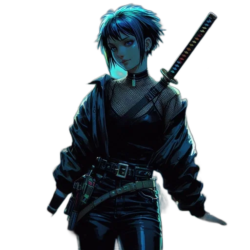 sword, staff, weapon, jacket transparent PNG cut-out