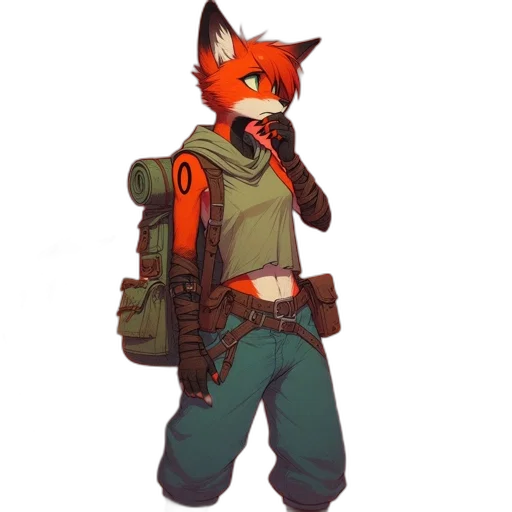 jacket, staff, weapon, animal transparent PNG cut-out