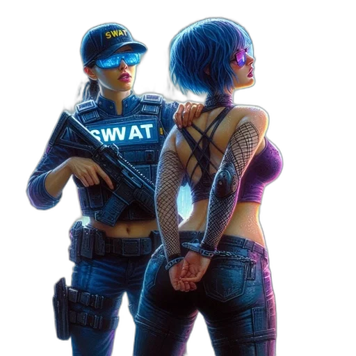 weapon, jacket, cyberpunk, concept art transparent PNG cut-out