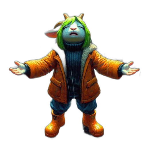 jacket, creature, staff, animal transparent PNG cut-out