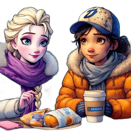 food, concept art, watercolor, comic book art transparent PNG cut-out