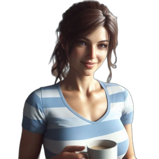 dress, face, robot, photorealistic transparent PNG cut-out